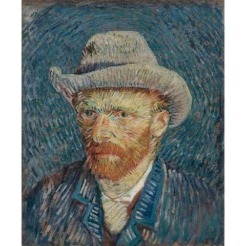 Diamond painting - Zelfportret van Vincent van Gogh - Oude meesters - Geproduceerd in Nederland - 20 x 30 cm - dibond materiaal - vierkante steentjes - Binnen 2-3 werkdagen in huis