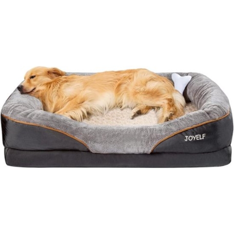 Luxe Orthopedisch Hondenkussen - X-Large Memory Foam Hondenbed - 102x77x23cm - Verwijderbare/Wasbare Hoes - Grijs