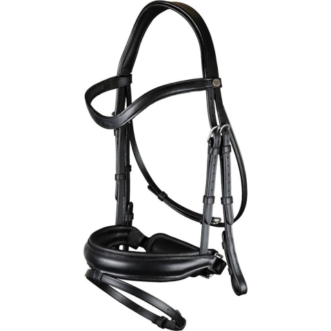 Dy'on Hoofdstel Working Collection Mat Large Crank With Flash Zwart - paard