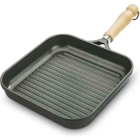 Berndes Grillpan - Bonanza - Essenhouten Steel - 28 x 28 cm - Grijs