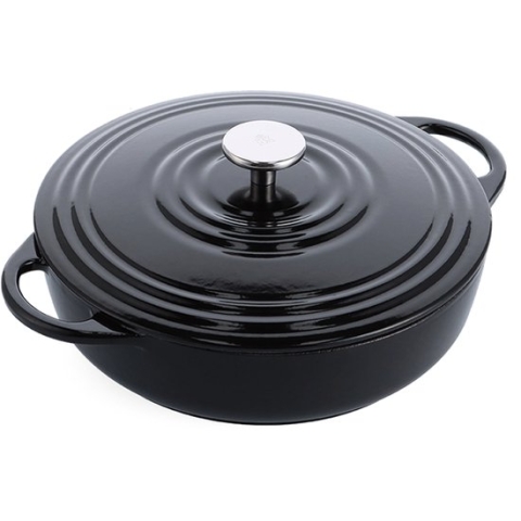 BK Bourgogne Lage Braadpan -  28 cm - Jet Black
