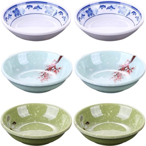 Dipschalen, snackschalen, sushi, sojasaus, dipschaaltjes, snackschaaltjes, kleine serveerschalen voor tapas, sushi, dessert, voorgerechten, dips, snoep, kleine vruchten, noten, ijs, specerijen, 6