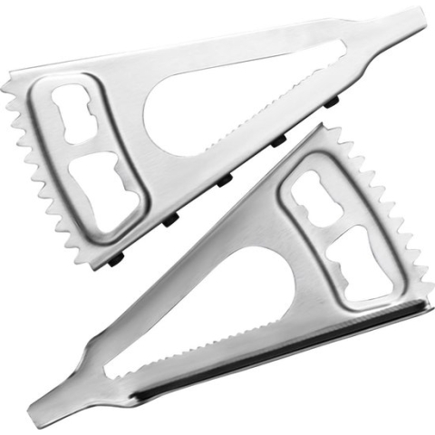 2-delige flesopener, 5-in-1 multifunctionele roestvrijstalen blikopener Soda glasopener met siliconen anti-slip strips voor lange nagels