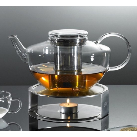 Trendglas Jena - Theepot Opus S met RVS theefilter - inclusief warmhouder - 1.2 L