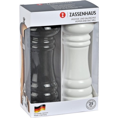 Zassenhaus - Peper- en zoutmolen 18cm Berlin zwart/wit