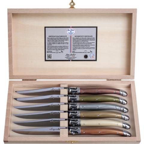 Jean Dubost Laguiole 6 steakmessen - Exclusive - Mineral Mix -1,5 mm
