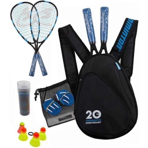 Speedminton S800 set - black edition - speedbadminton - crossminton - speed badminton set - blauw/zwart