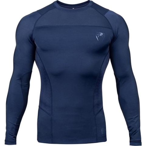 Venum Rashguard G-Fit Compression Shirt L/S Blauw maat S