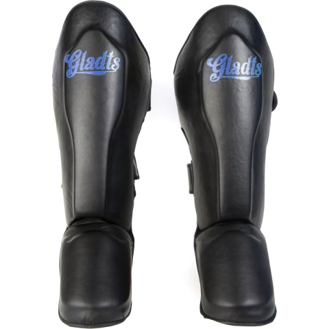 Gladts - Classic - Scheenbeschermer kickboksen - Zwart/Blauw - Maat L - Scheenbeschermers - Scheenbeschermers kickboksen - Scheenbeschermers vechtsport - Scheenbeschermers kickboksen kind - Scheenbeschermers kickboksen dames