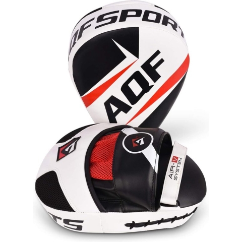 Pratzen Boksen Rex Leder Handprats, Bokspads, vechtsport Self Defense Trainerpratsen Slagpads, Haken & Stok Handschoenen Focus Pads Kickboksen, Taekwondo, Muay Thai Training (Wit Zwart)