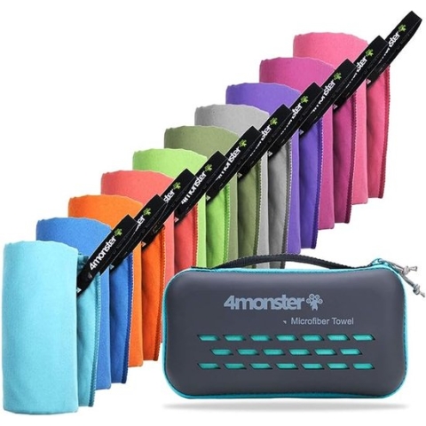 microvezel handdoeken, in 10 kleuren, sneldrogende sporthanddoek, absorberend, ultralichte reishanddoek voor fitness, sauna, reizen, sport, yoga, roze