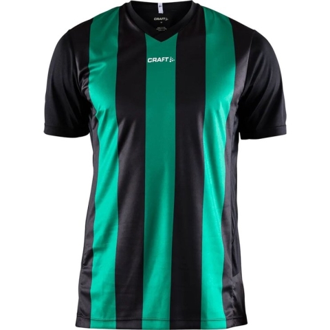 Craft Progress Stripe Shirt Korte Mouw Dames - Zwart / Groen | Maat: XS
