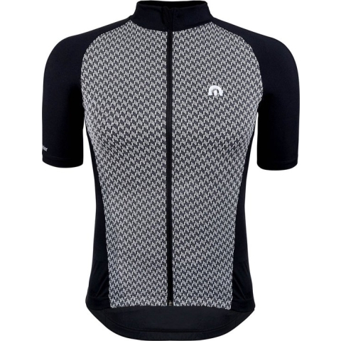 Megmeister Heren Fietsshirt Houndstooth Black