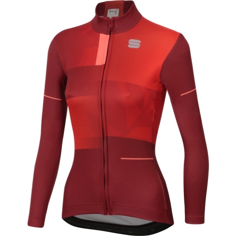 Sportful Fietsshirt lange mouwen Dames Rood - OASIS W THERMAL JERSEY RED RUMBA - XL