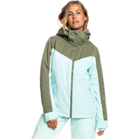Roxy Free Jet Block Technisch Ski jas voor Dames Maat M Appelblauwzeegroen