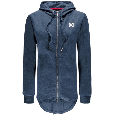 Re-Born Hoodie Trui Met Rits Lange Mouw Dames - Navy - Maat M