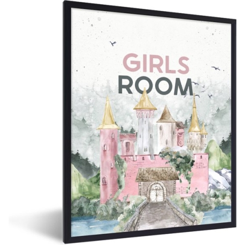 Fotolijst incl. Poster - Spreuken - Girls room - Meisjes - Quotes - Kids - Baby - Meiden - 60x80 cm - Posterlijst