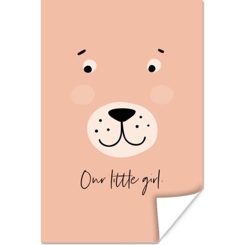 Poster Quotes - Our little girl - Spreuken - Baby - Kids - Kinderen - Meiden - 120x180 cm XXL - Poster Babykamer