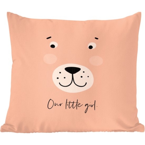 Sierkussens - Kussentjes Woonkamer - 60x60 cm - Quotes - Our little girl - Baby - Spreuken - Kids - Kinderen - Meiden