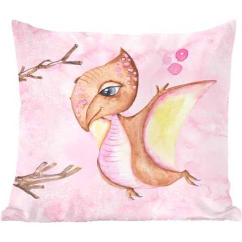 Sierkussen - Dino Vleugels Kinderkamer - Multicolor - 60 Cm X 60 Cm