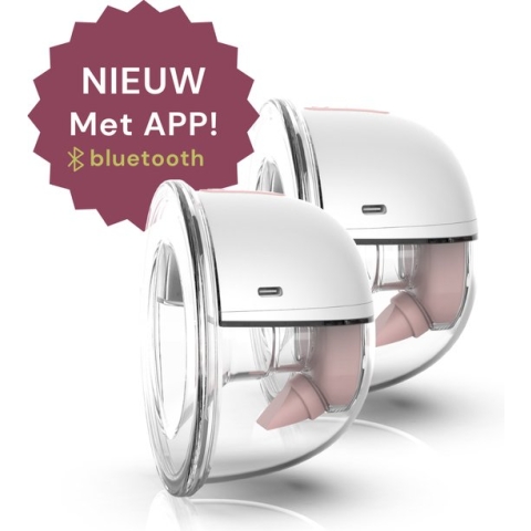 Youha® Dubbele draadloze borstkolven + app bediening - Gen 2 - draadloze borstkolven – oplaadbare draagbare borstkolf - draadloze borstkolven – BPA vrij - geen snoeren - 26mm & 28mm – borstvoeding – set van 2 stuks - Bedienbaar met app