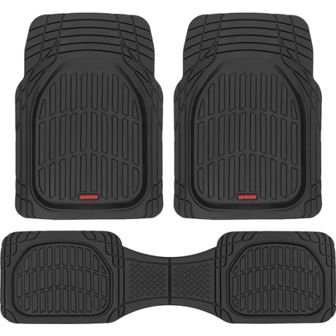 Zwarte FlexTough Contour Liners-Diepe Schotel Heavy Duty Rubberen Vloermatten voor Auto SUV Truck & Van-All Weather Protection, Universele Trim om te passen