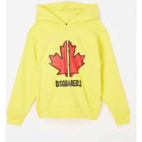 Dsquared2 Hoody met Logoprint - Citroengeel - Maat 176