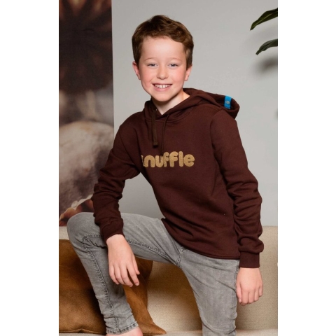 Knuffle Classic Hoodie | Stijlvol, comfortabel en duurzaam | 100% organisch katoen | In 4 kleuren, vanaf maat 122 kids t/m XL volwassenen | Lisa: Mijn favoriete hoodie! | Tom: Mooie kwaliteit, casual en stijlvol | Dit is maat 134-140, kleur bruin