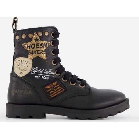Shoesme Veterboots zwart Leer - Dames - Maat 33