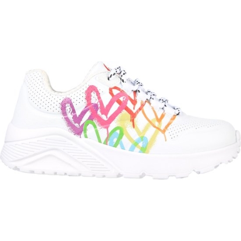 Skechers Uno Lite - Love Brights Meisjes Sneakers - Wit/Multicolour - Maat 29