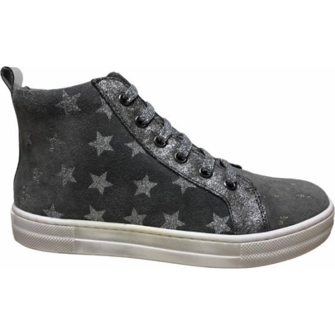 naturino sterren rits veter hoge lederen sneaker Rave grijs Mt 31