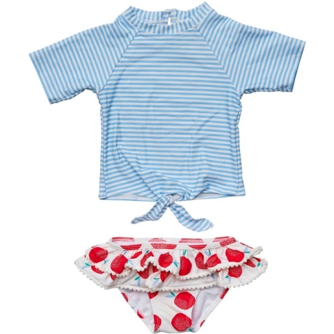 Snapper Rock - UV Zwemset voor baby's en kinderen - Korte mouw - Juicy Fruit - Blauw/Rood - maat 12-18 (76-83cm)
