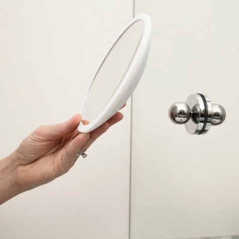 Bosign make-up/ scheerspiegel - Air Mirror - wit - PLUS - 15 x vergrotend - Ø 16,5 cm