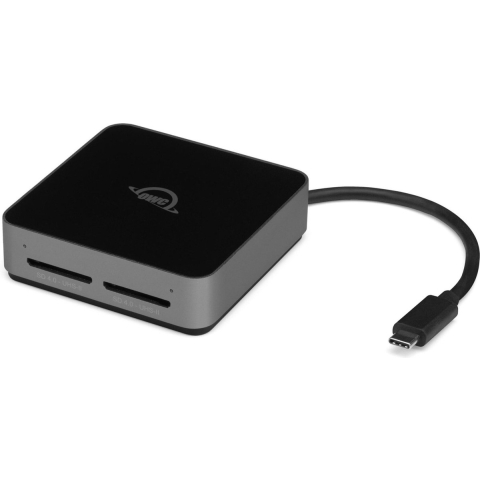 OWC - USB-C Dual-Slot SDXC UHS-II Card Reader - Zwart/Grijs