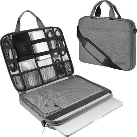 (13.3 inch, Grijs) zakelijke tas ,laptophoes ,Zaken/Reizen/School/Universiteit/