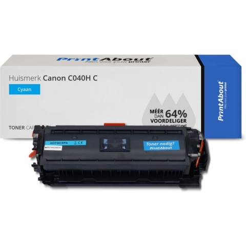 PrintAbout huismerk Toner C040H C Cyaan Hoge capaciteit geschikt voor Canon