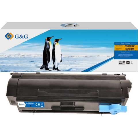 G&G Huismerk Toner Alternatief voor Lexmark 55B2H00 / 55B2H0E zwart hoge capaciteit - 15000 pagina's