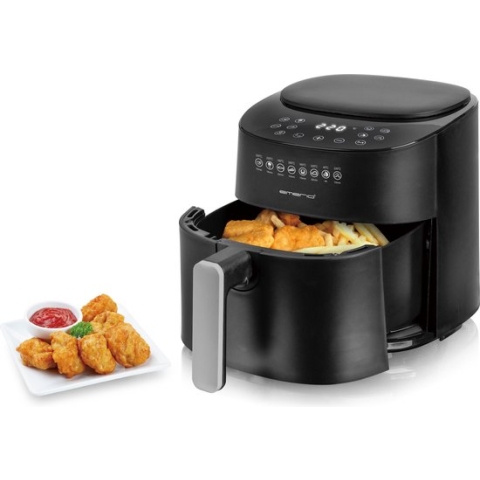 Emerio AF-129369 grote digitale heteluchtfriteuse, TOP AirFryer, Frituren zonder extra olie, 4.5 liter inhoud, 8 automatische programma's, Cool Touch, BPA-vrij, snel opwarmen, 1300 watt
