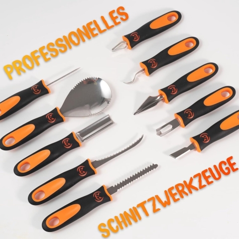 Halloween pompoensnijset, snijset, 25 stuks, pompoen, snijset met sjablonen, roestvrij staal, pompoensnijset voor kinderen en volwassenen, professionele pompoensnijaccessoires