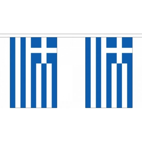 Luxe vlaggenlijnen set van Griekenland 36 meter - Griekse vlag - Landen thema feestversiering/decoratie