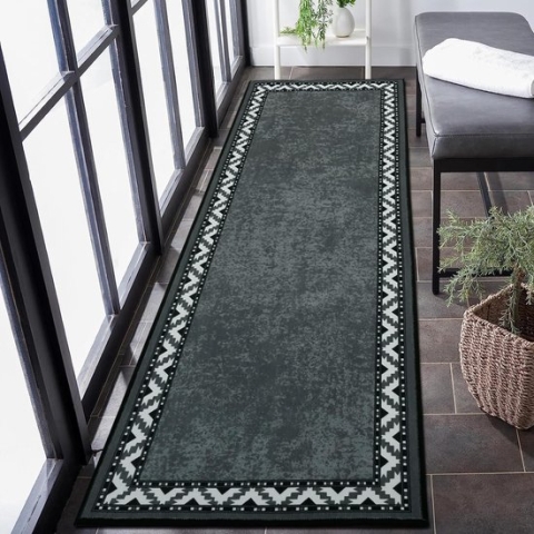 Tapijtloper voor gang, 80 x 300 cm, keukenloper, wasbaar, antislip, grijs, vintage, gemêleerd, vuilvangmat, grote mat voor hal, ingang, woonkamer