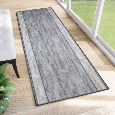 Tapiso Antislip Rubber Vloerkleed Grijs Gang Rubbermat Tapijt Maat- 80x500
