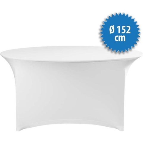 Cover Up Tafelrok Stretch - Ø152cm - Incl. Topcover - Wit