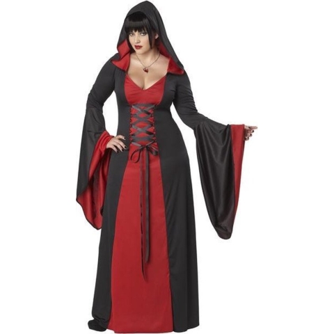 CALIFORNIA COSTUMES - Duistere jurk met capuchon voor vrouwen - Grote Maten - XXXL