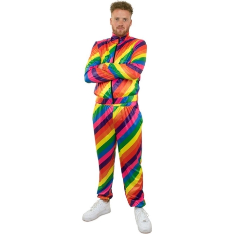 Grappig & Fout Kostuum | Rennen Over De Regenboog | Man | Medium | Carnaval kostuum | Verkleedkleding