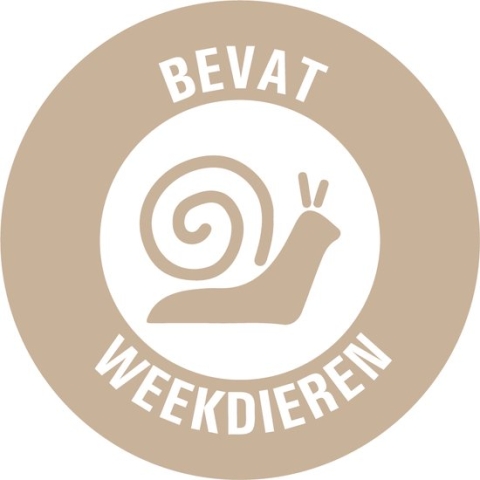 Bevat weekdieren allergenen sticker op rol 30 mm - 800 per rol