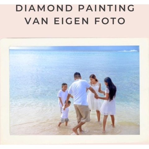 Diamond painting eigen foto - Geproduceerd in Nederland - 50 x 70 cm - dibond materiaal - vierkante steentjes - Binnen 2-3 werkdagen in huis