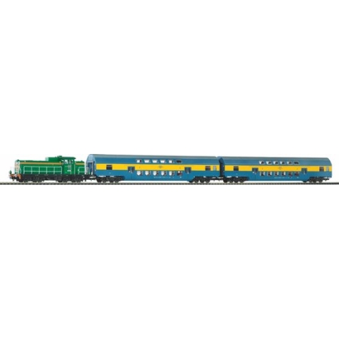 Piko H0 Startset - Poolse Diesel Locomotief SM42 + 2 Dubbeldekker wagons (97934)