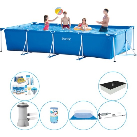 Deluxe Zwembad Pakket -  Frame Pool Rechthoekig 450x220x84 cm