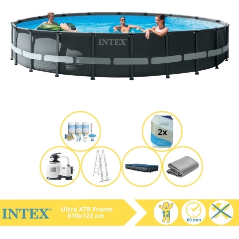 Intex Ultra XTR Frame Zwembad - Opzetzwembad - 610x122 cm - Inclusief Onderhoudspakket en Filterzand